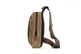 Wide strap and leather shoulder pad for comfort